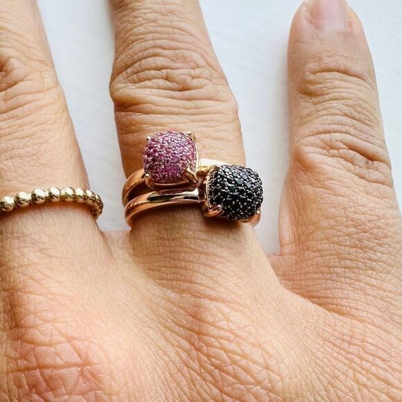 Tiffany & Co. Black Spinel Sugar Stack Ring 18k Rose Gold, sz 6 🖤 - Picture 2 of 4